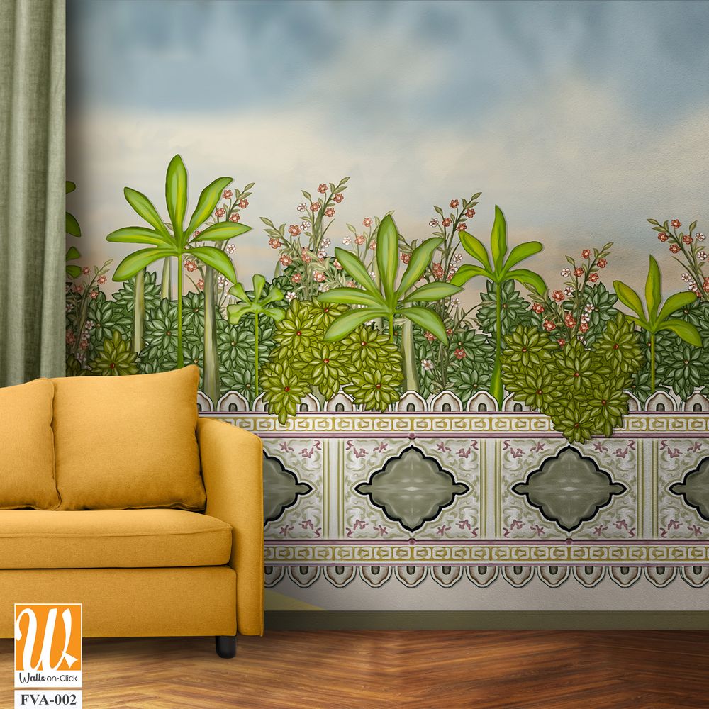 Beautiful painting of a garden scene Wallpaper [WP-FVA-002]