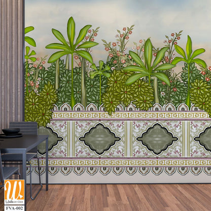 Beautiful painting of a garden scene Wallpaper [WP-FVA-002]