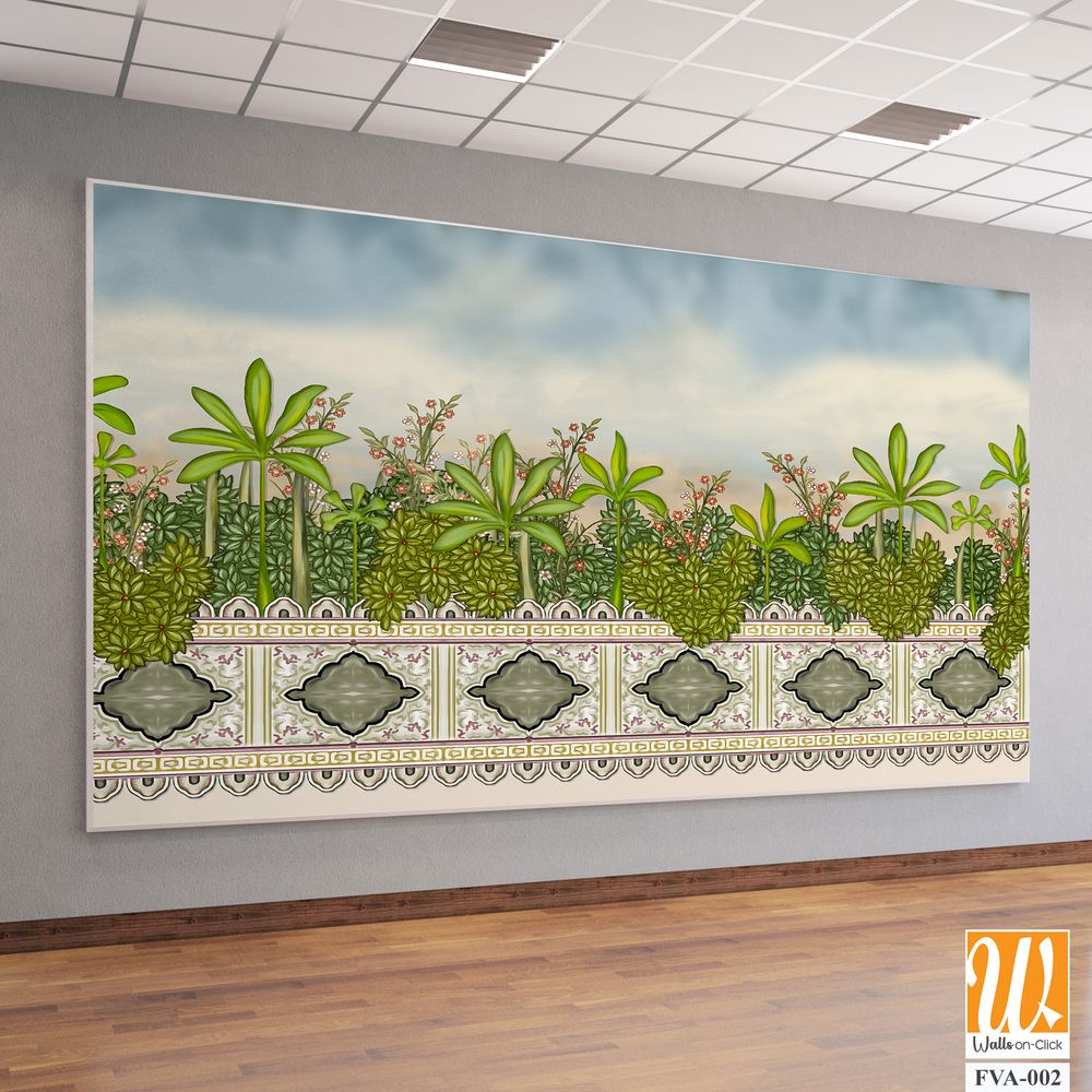 Beautiful painting of a garden scene Wallpaper [WP-FVA-002]