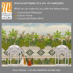 Beautiful garden scene with Indian Royalty Wallpaper [WP-FVA-003]