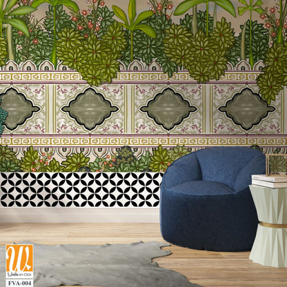 Beautiful painting of a garden scene Wallpaper [WP-FVA-004]