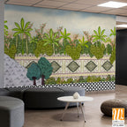 Beautiful painting of a garden scene Wallpaper [WP-FVA-004]