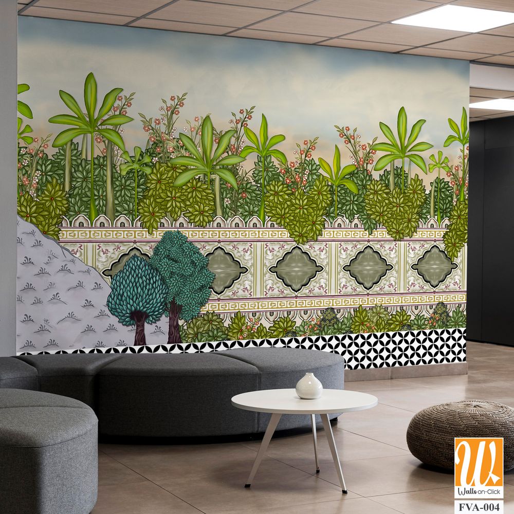 Beautiful painting of a garden scene Wallpaper [WP-FVA-004]