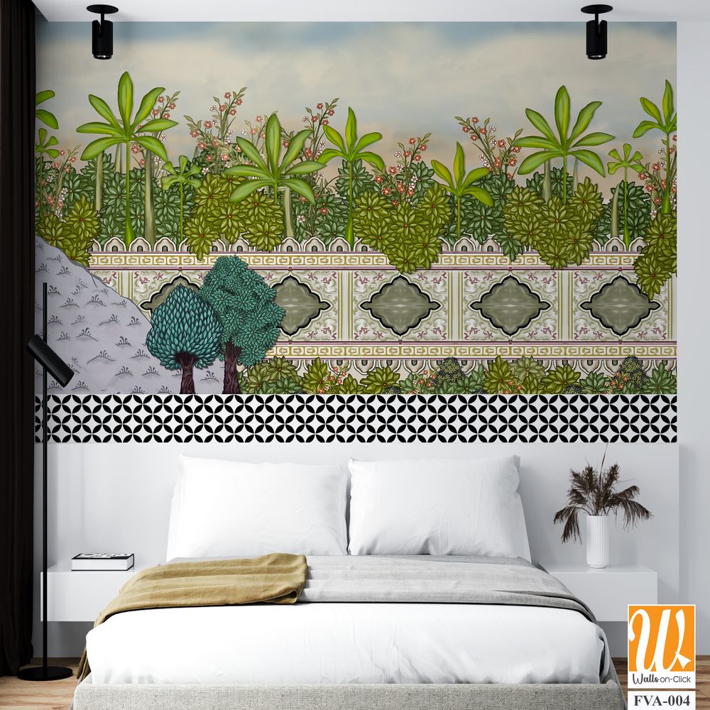 Beautiful painting of a garden scene Wallpaper [WP-FVA-004]