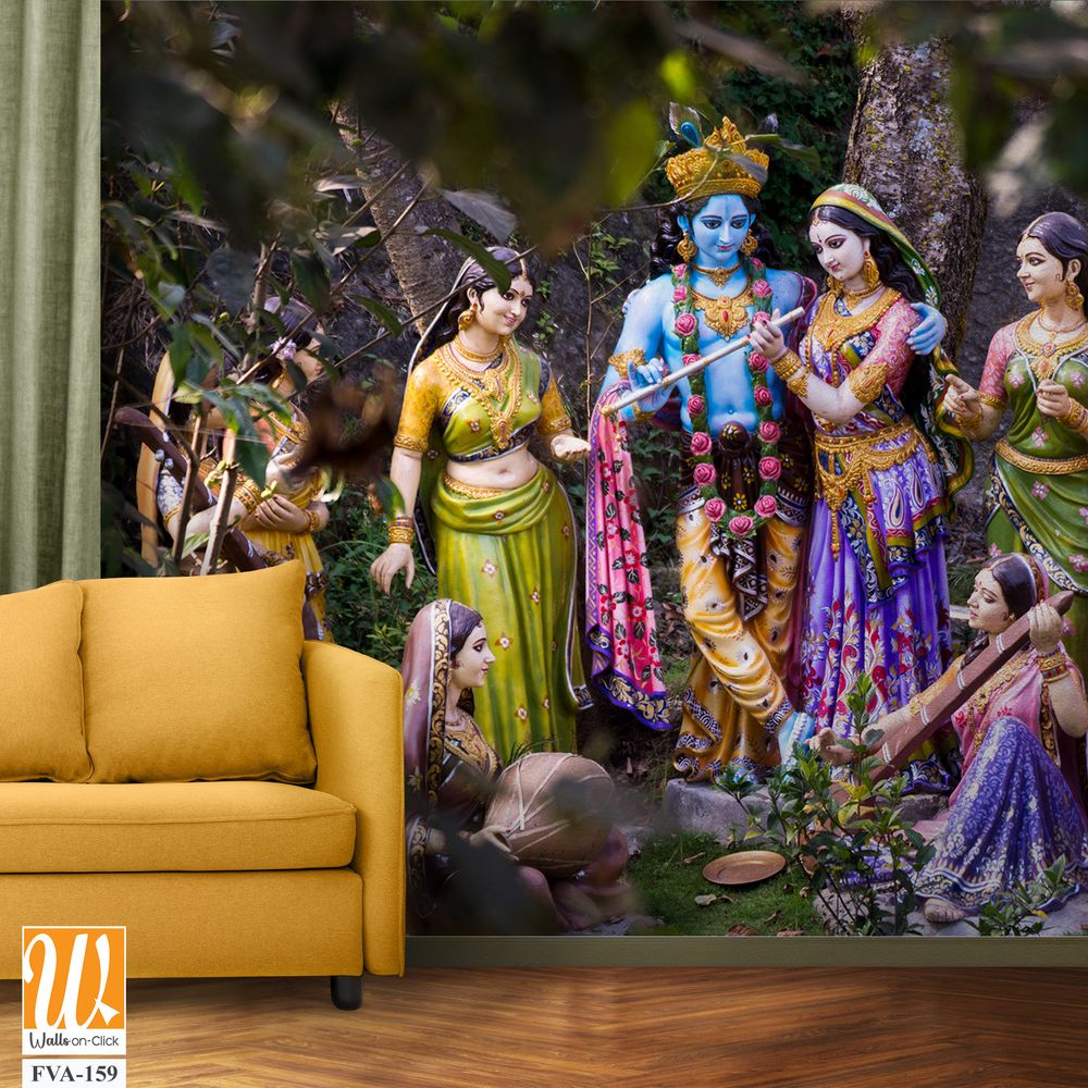Sculpture of Radha and Krishna Wallpaper [WP-FVA-159]