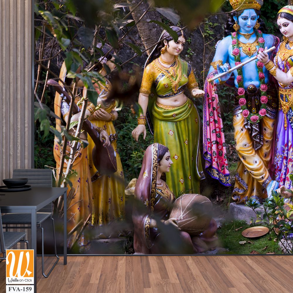 Sculpture of Radha and Krishna Wallpaper [WP-FVA-159]