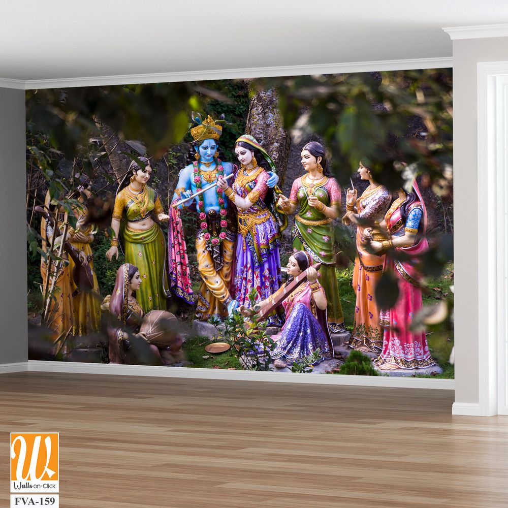 Sculpture of Radha and Krishna Wallpaper [WP-FVA-159]