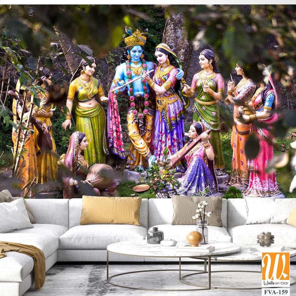 Sculpture of Radha and Krishna Wallpaper [WP-FVA-159]