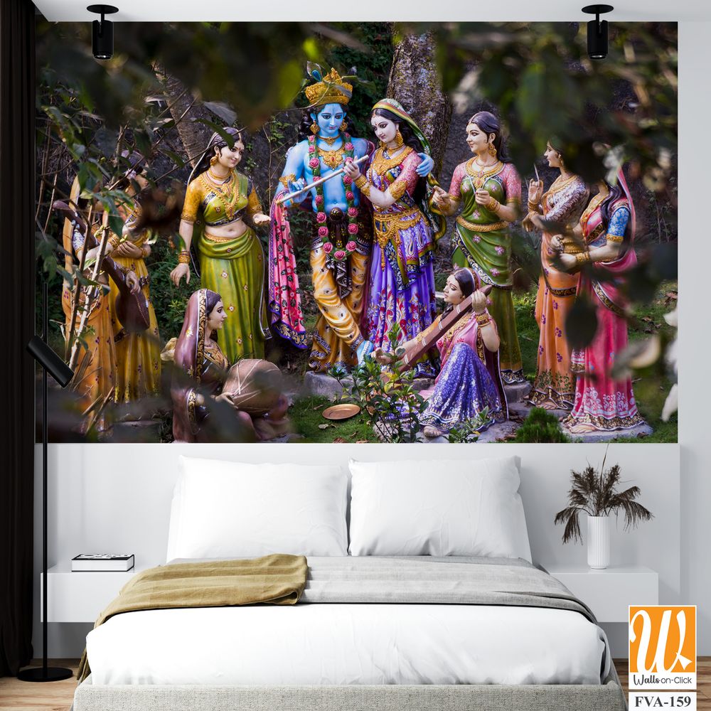 Sculpture of Radha and Krishna Wallpaper [WP-FVA-159]