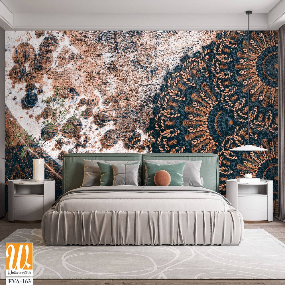 Modern and Intricate dark brown mandala pattern Wallpaper [WP-FVA-163]