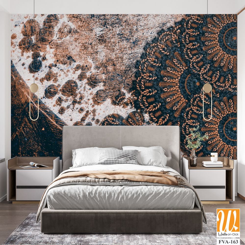 Modern and Intricate dark brown mandala pattern Wallpaper [WP-FVA-163]