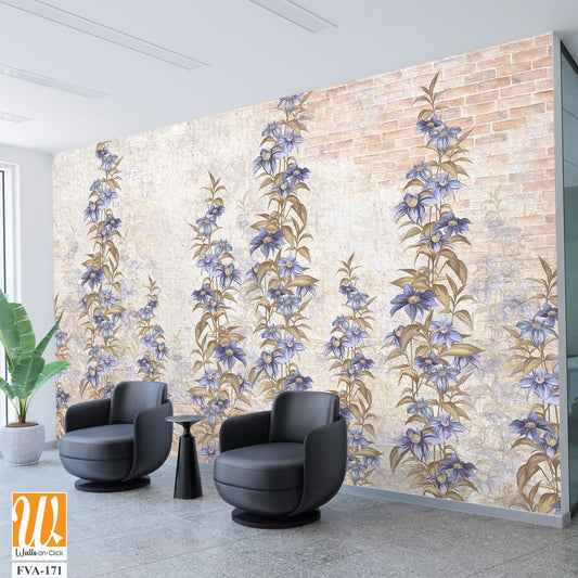 Subtle pattern of periwinkle blue flowers [WP-FVA-171]