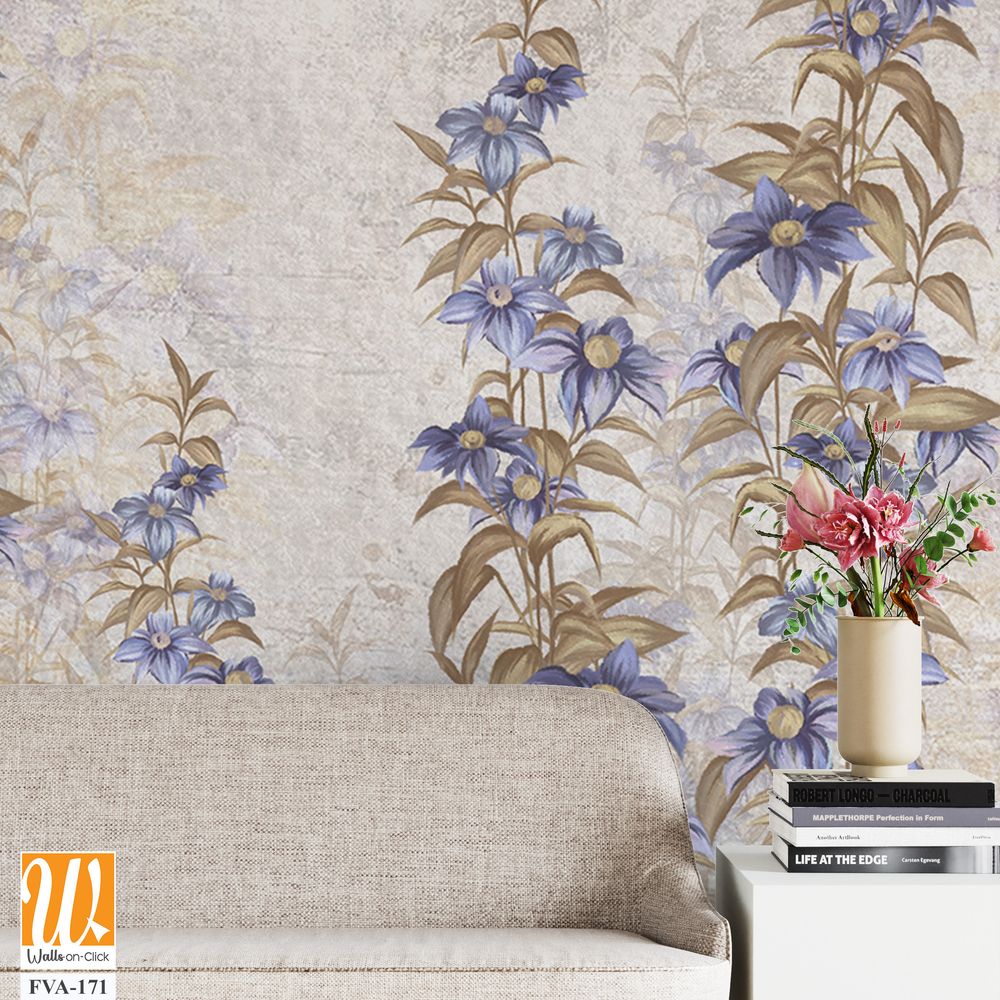 Subtle pattern of periwinkle blue flowers [WP-FVA-171]