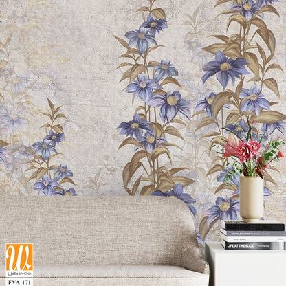 Subtle pattern of periwinkle blue flowers [WP-FVA-171]