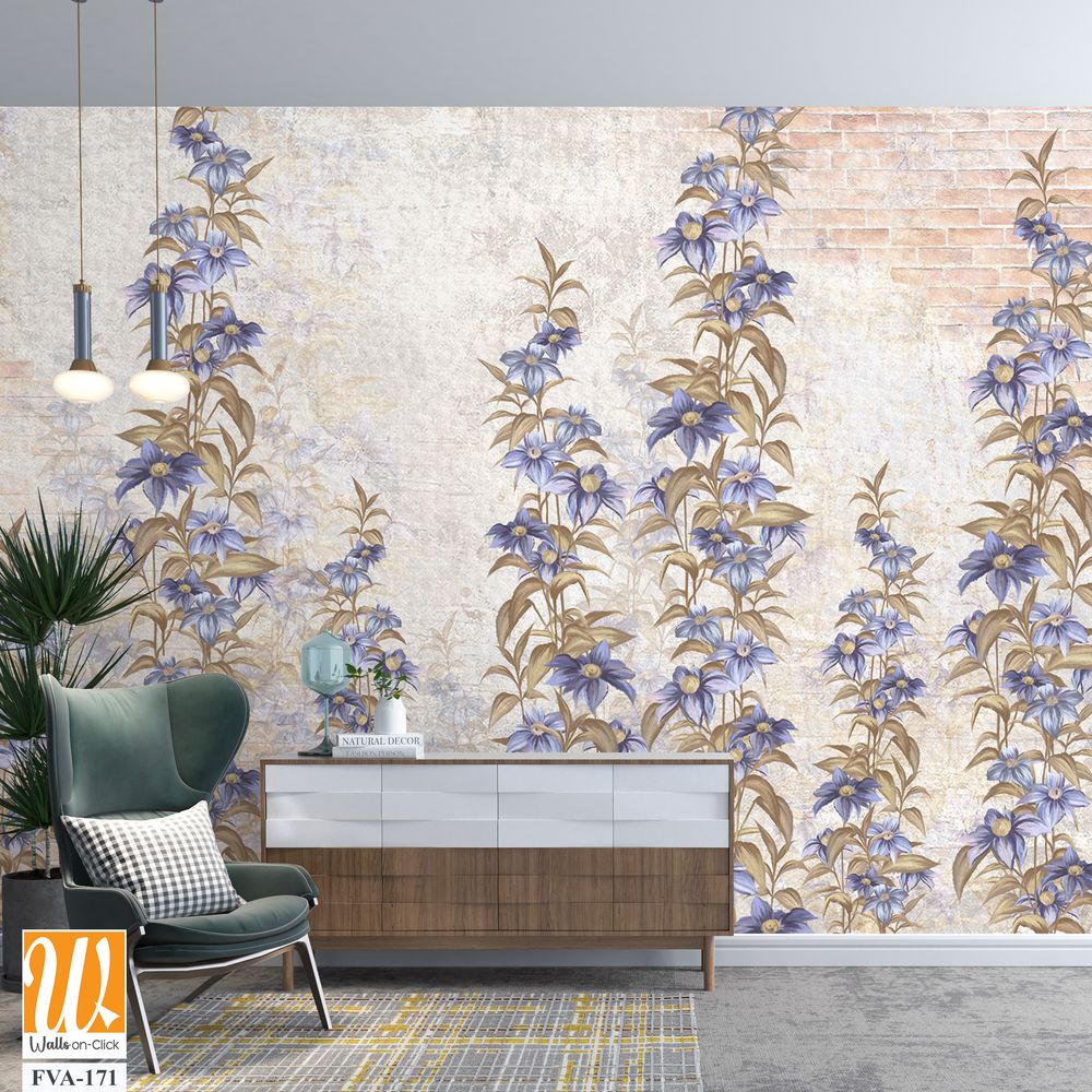 Subtle pattern of periwinkle blue flowers [WP-FVA-171]