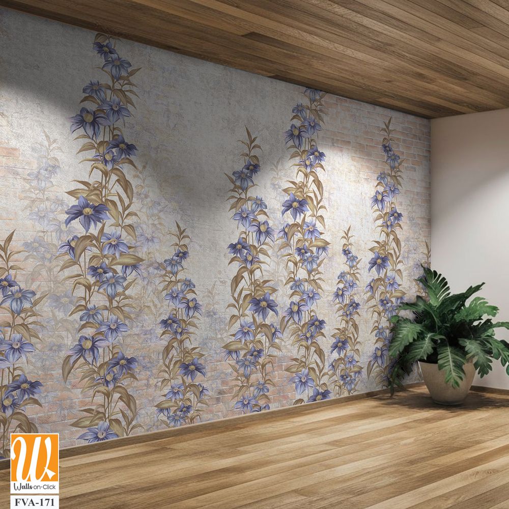 Subtle pattern of periwinkle blue flowers [WP-FVA-171]