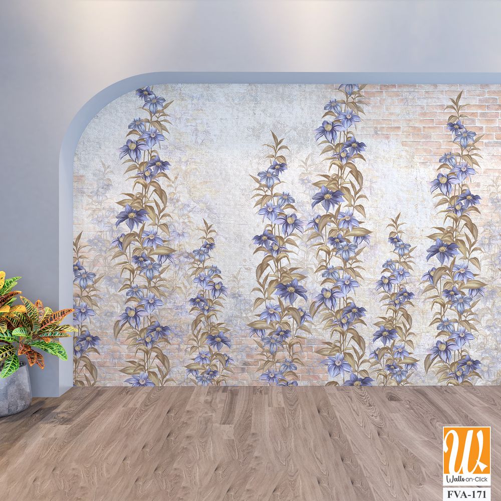 Subtle pattern of periwinkle blue flowers [WP-FVA-171]