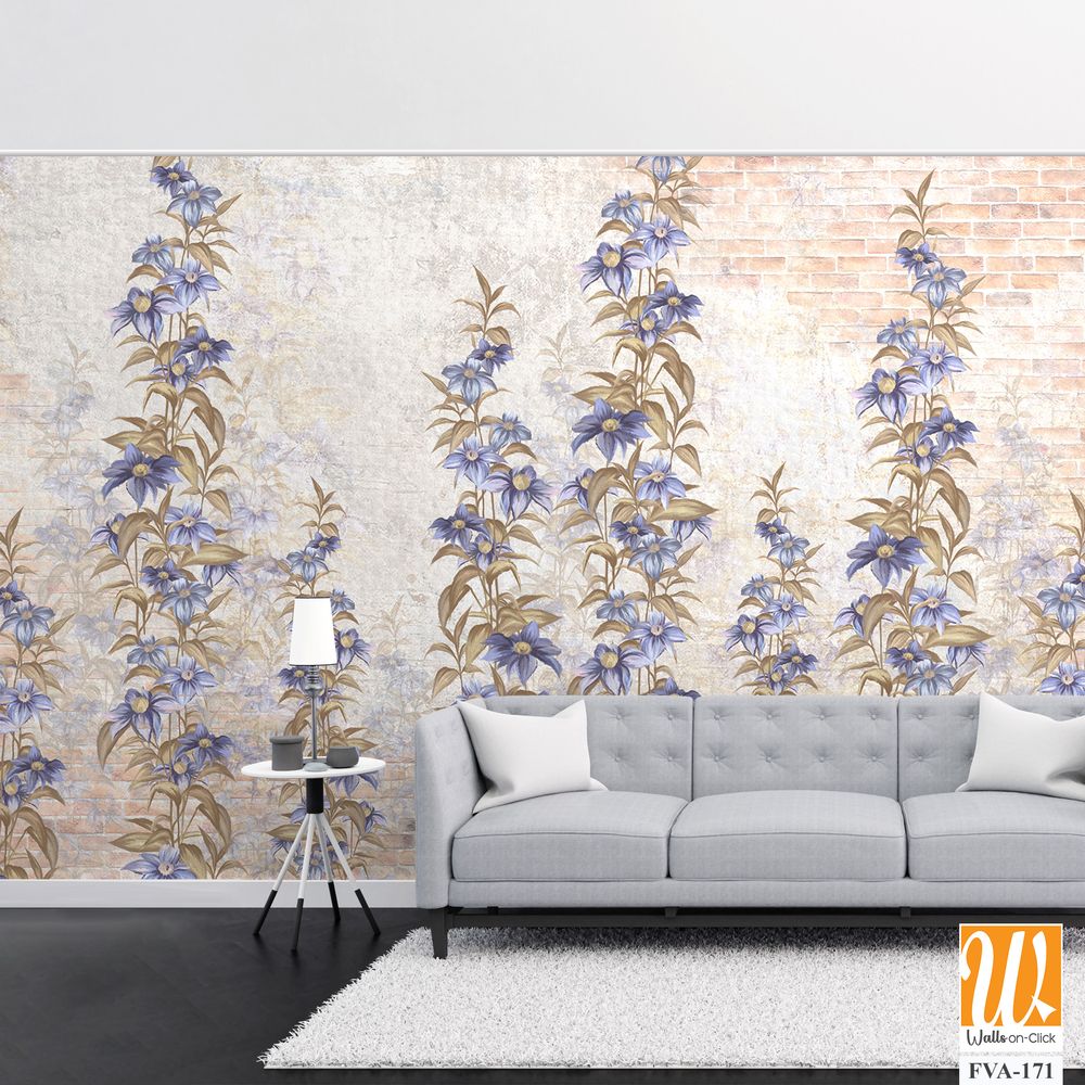 Subtle pattern of periwinkle blue flowers [WP-FVA-171]