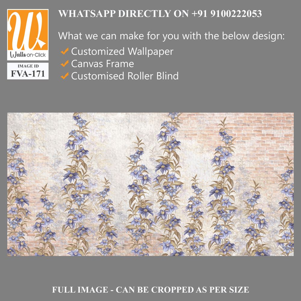 Subtle pattern of periwinkle blue flowers [WP-FVA-171]