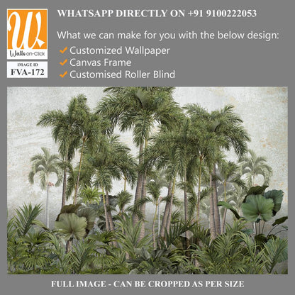 Vintage wallpaper design with an array of palm trees [WP-FVA-172]