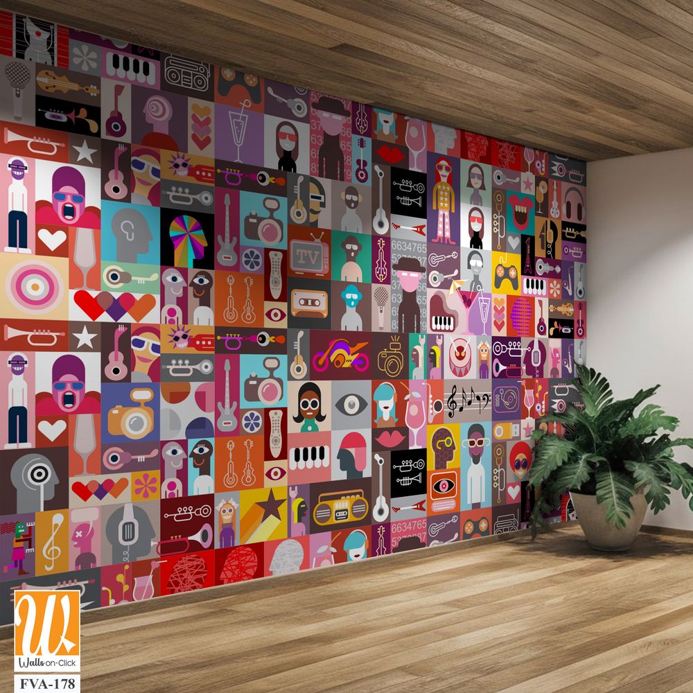 Abstract mosaic of pop-culture [WP-FVA-178]