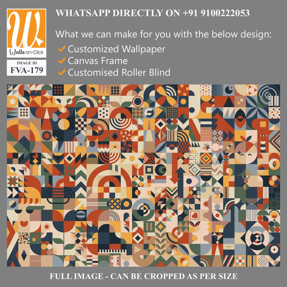 Geometric shapes and symbols in earthy tones, [WP-FVA-179]
