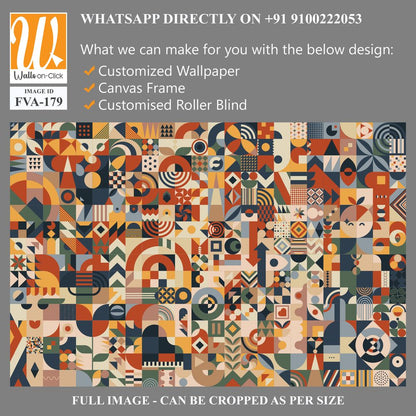 Geometric shapes and symbols in earthy tones, [WP-FVA-179]