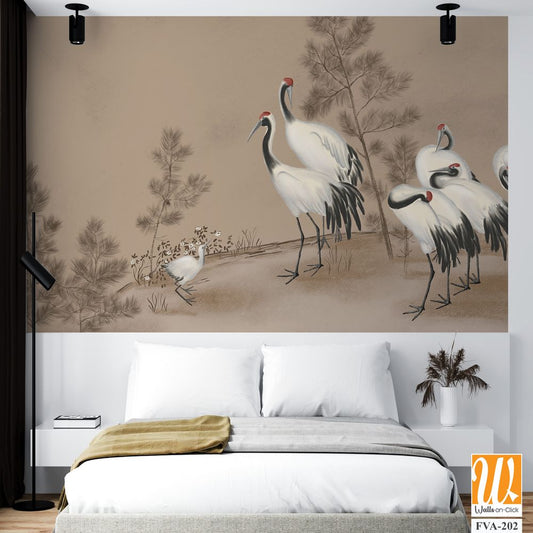 Red-crowned cranes in the field [WP-FVA-202]