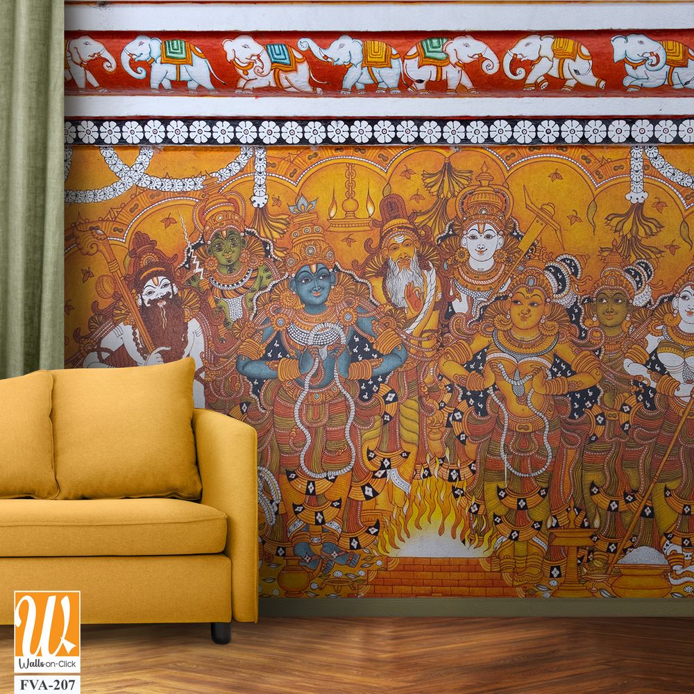 Mural painting of Krishna in Guruvayur Temple [WP-FVA-207]
