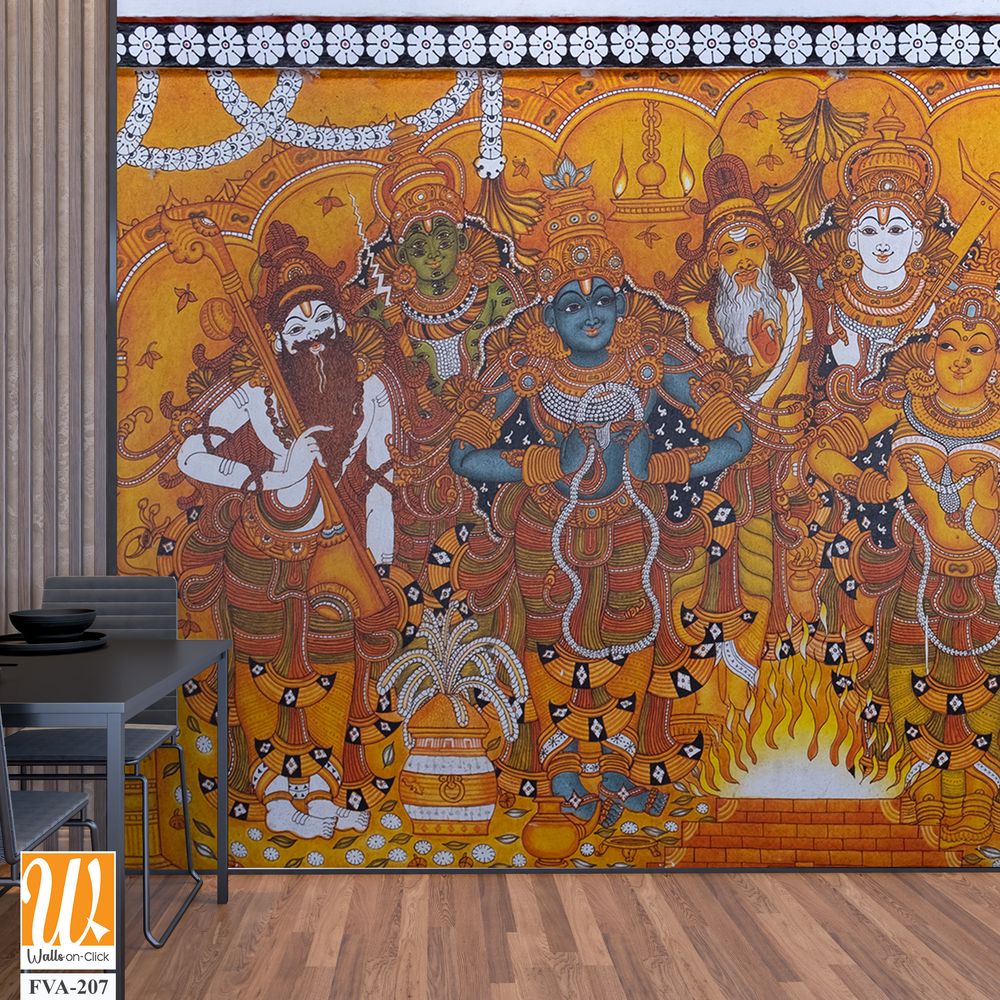 Mural painting of Krishna in Guruvayur Temple [WP-FVA-207]
