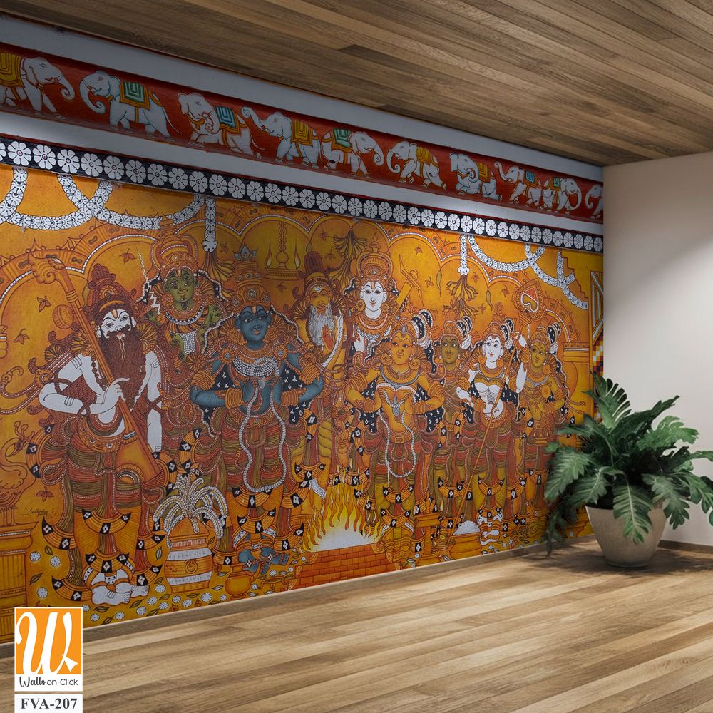 Mural painting of Krishna in Guruvayur Temple [WP-FVA-207]