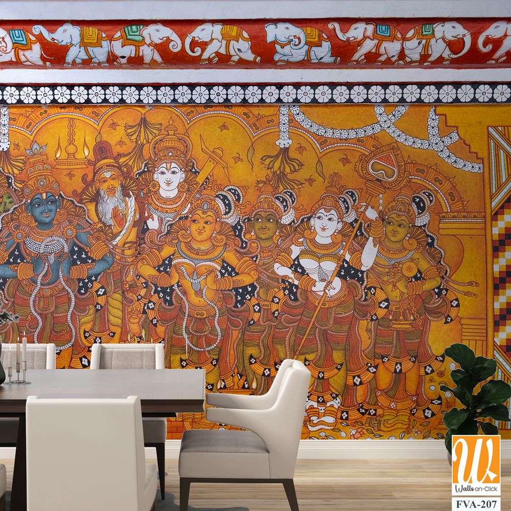 Mural painting of Krishna in Guruvayur Temple [WP-FVA-207]