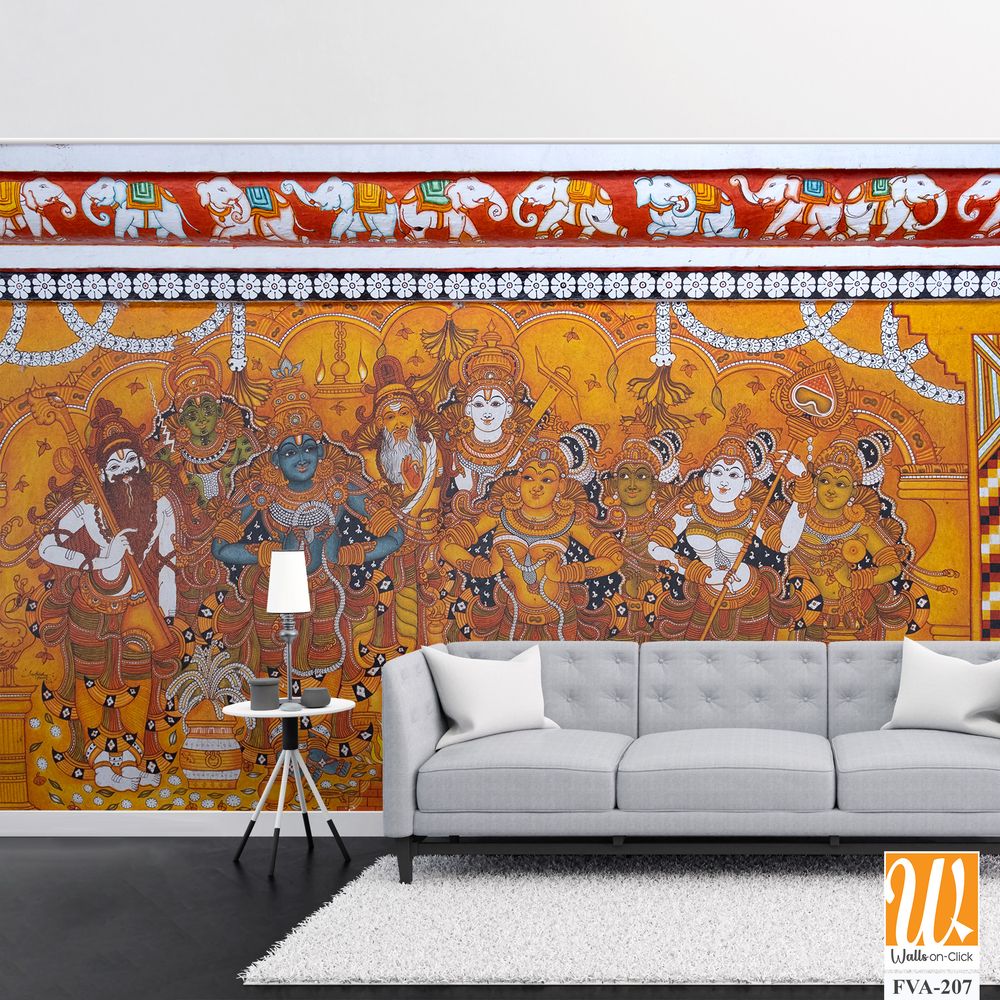 Mural painting of Krishna in Guruvayur Temple [WP-FVA-207]