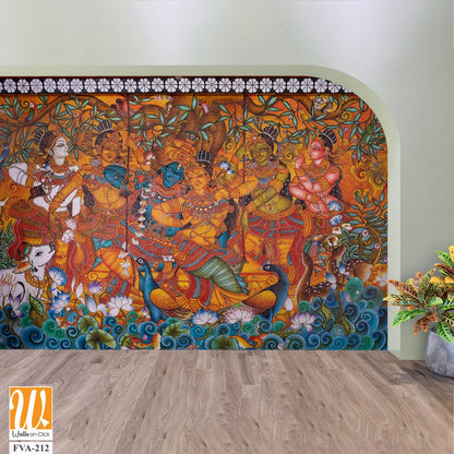 Mural painting of Radha Krishna Marriage [WP-FVA-212]