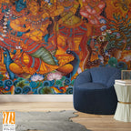 Mural painting of Radha Krishna Marriage [WP-FVA-212]