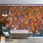 Mural painting of Radha Krishna Marriage [WP-FVA-212]
