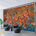 Mural painting of Radha Krishna Marriage [WP-FVA-212]