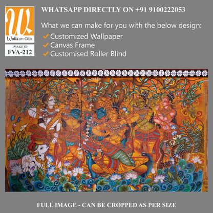 Mural painting of Radha Krishna Marriage [WP-FVA-212]