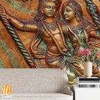 Relief sculpture of Lord Krishna and Goddess Radha [WP-FVA-235]