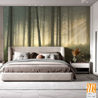 Dense forest with tall trees, a foggy atmosphere [WP-FVA-302]