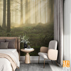 Dense forest with tall trees, a foggy atmosphere [WP-FVA-302]