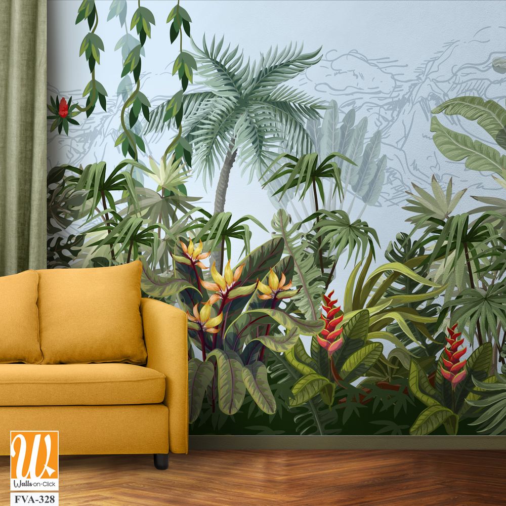 A lush tropical rainforest with vibrant, exotic plants [WP-FVA-328]