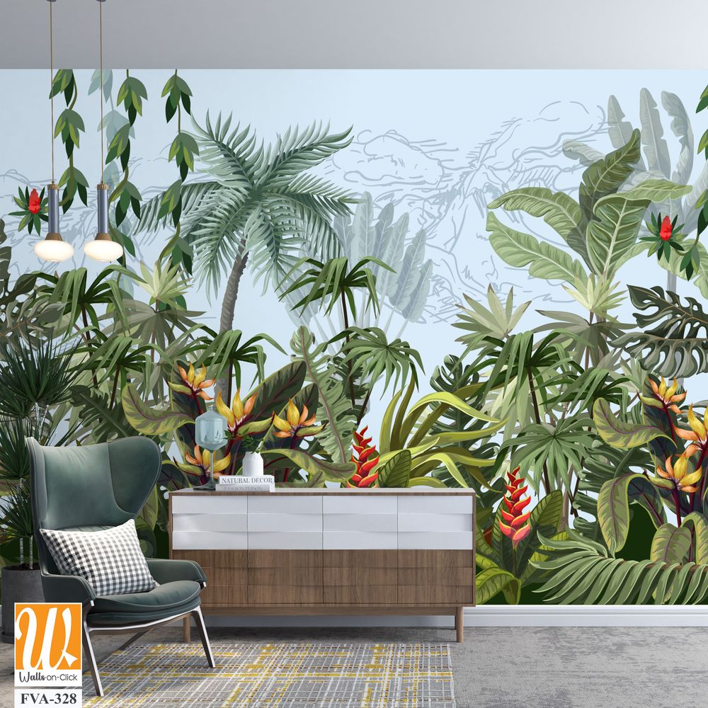 A lush tropical rainforest with vibrant, exotic plants [WP-FVA-328]