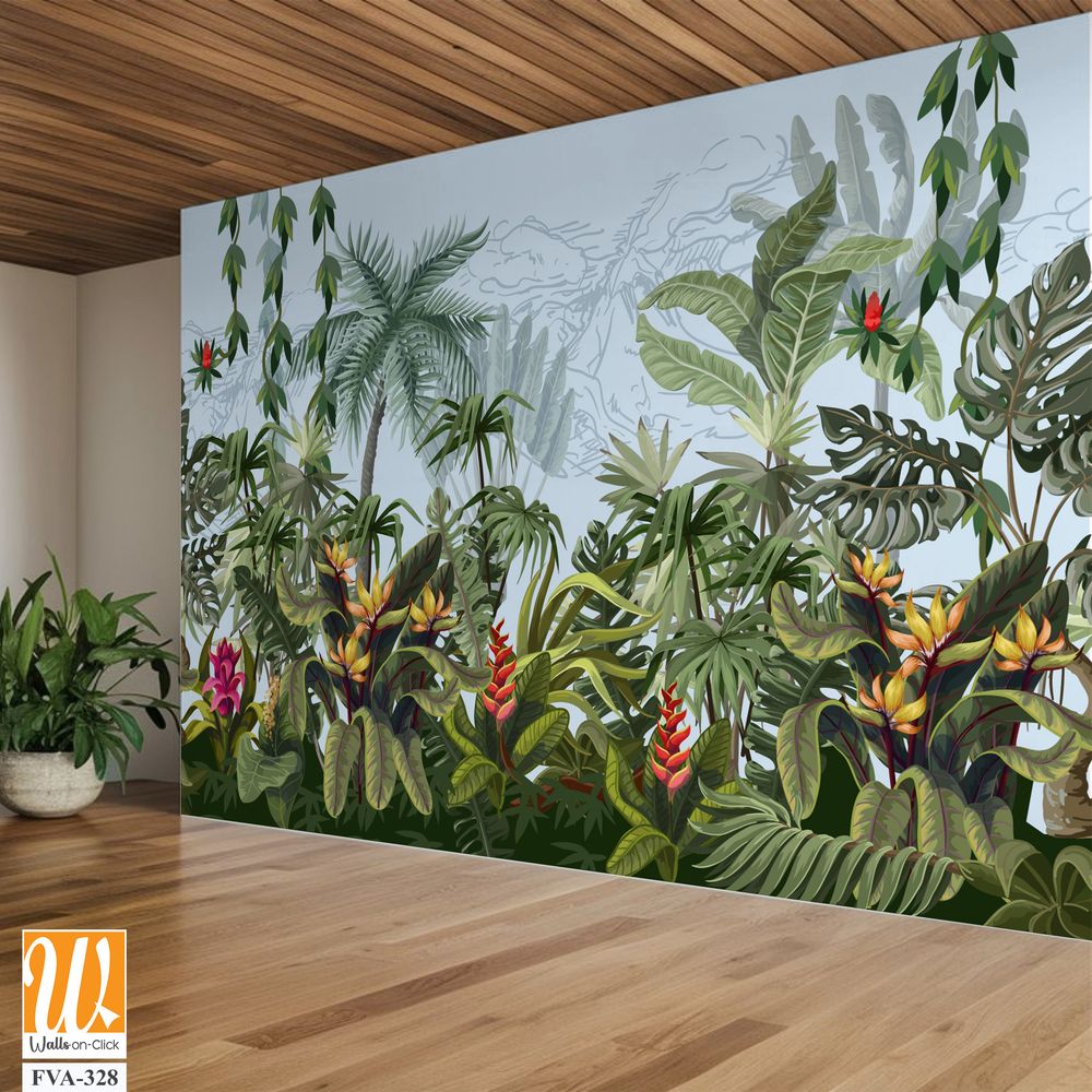 A lush tropical rainforest with vibrant, exotic plants [WP-FVA-328]