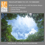 Looking up at the blue sky through lush green trees [WP-FVA-334]