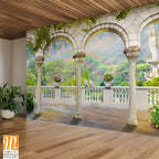 An arched wall mural with marble pillars and arches [WP-FVA-347]
