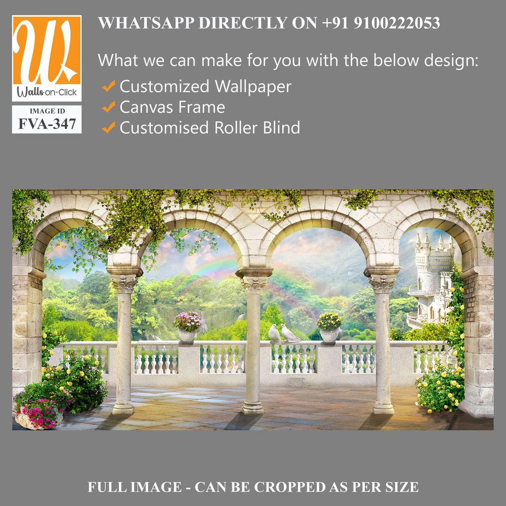 An arched wall mural with marble pillars and arches [WP-FVA-347]