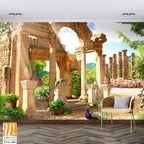Beautiful Roman ruins garden with peacocks [WP-FVA-484]