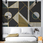 Modern geometric pattern with silver and gold lines Wallpaper [WP-FVB-105]