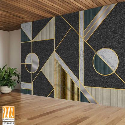 Modern geometric pattern with silver and gold lines Wallpaper [WP-FVB-105]